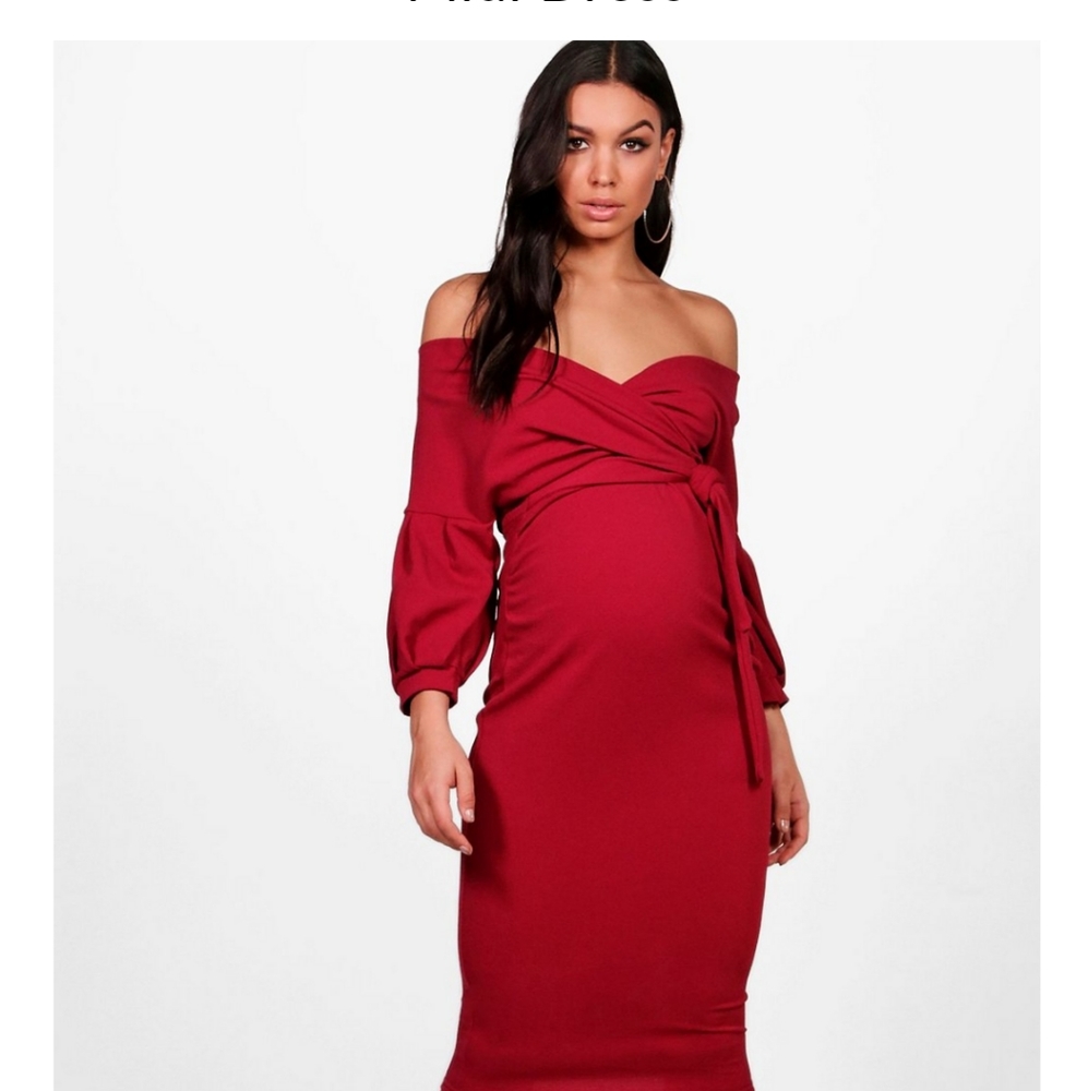 Maternity off shoulder dress